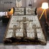 Wooden Cross And I Think To Myself What A Wonderful World Quilt Bedding Set Art - Christian Art - Bible Verse Bedroom - Religious Home Decor