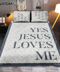 Yes Jesus Loves Me Quilt Bedding Set Bedroom Decor - Christian Quilt Bedding Set Bedroom Decor