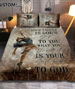 Your Talent Is God's Gift To You Ballet White Butterfly Night Quilt Bedding Set Bedroom - Christian Quilt Bedding Set Prints - Bible Verse Quilt Bedding Set Art