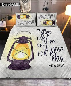 Your Word Is A Light For My Path - Psalm 119 105 Quilt Bedding Set Bedroom - Christian Quilt Bedding Set Bedroom Decor